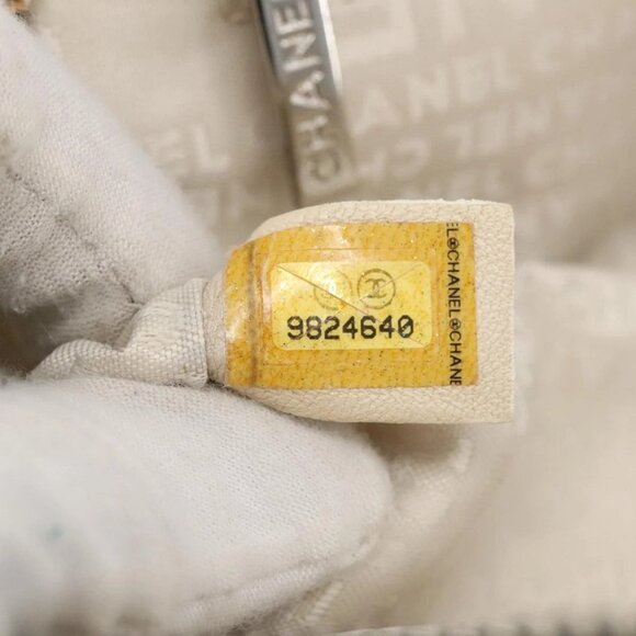 CHANEL Hand Bag Cotton Beige CC Auth - Picture 12 of 16